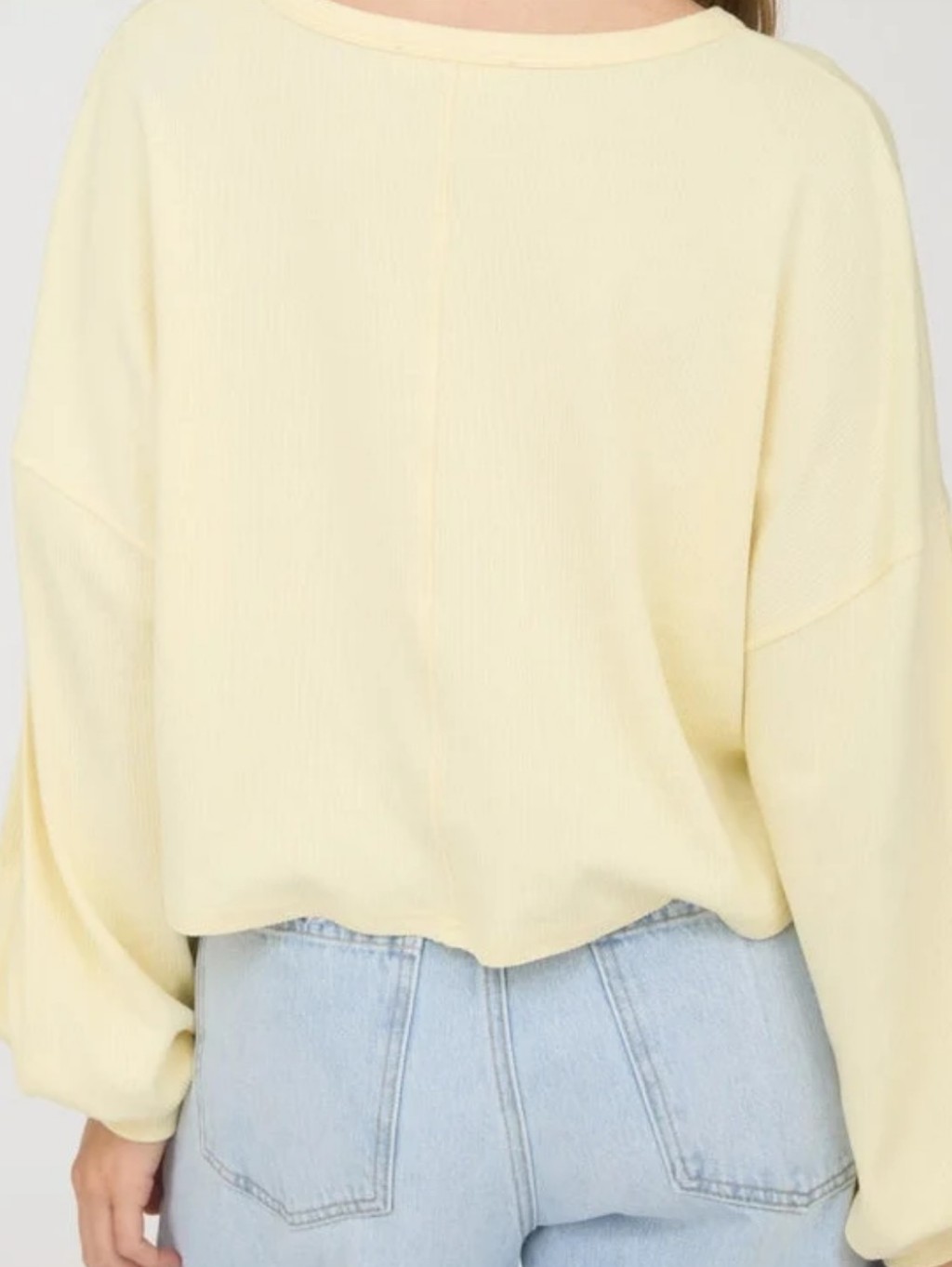 Body & Sol Butter Yellow Light Weight Long Sleeve Top